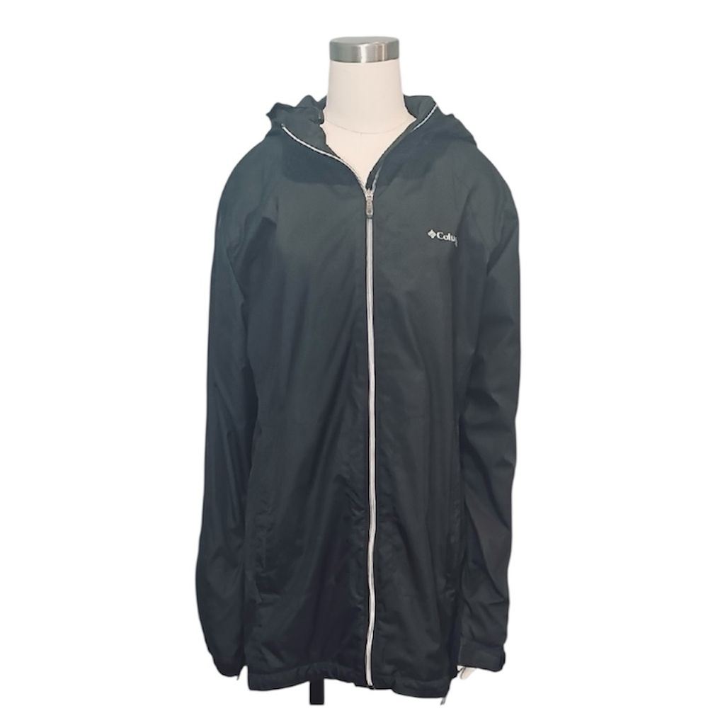 💚 Columbia Black Windbreaker Jacket, Size XL